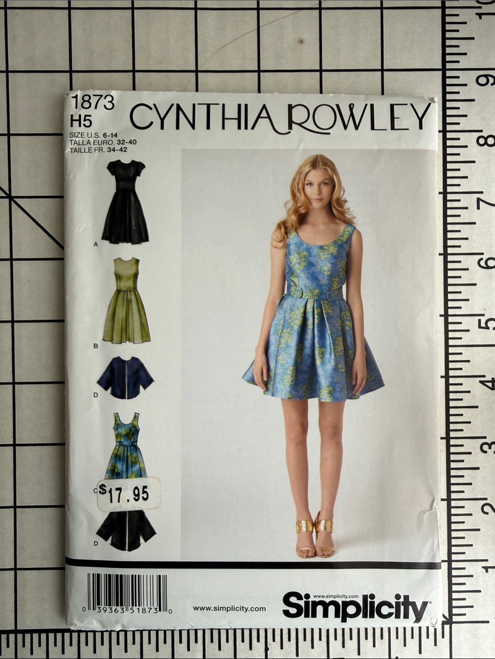 UNCUT Simplicity 1873 Cynthia Rowley Dress Sewing Pattern H5 Sz 6-14 Fit & Flare